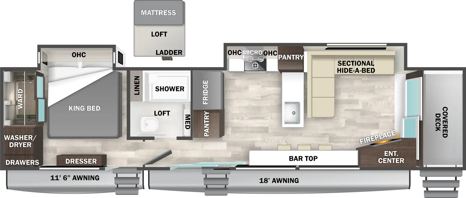 Cedar Creek Cottage 40CFD Floorplan